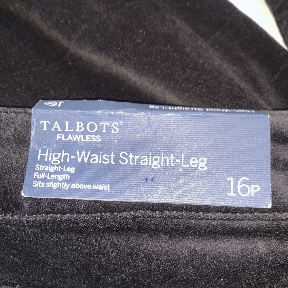 Talbots Women's High Waist Straight Leg Corduroy Jeans Size 16P Black - Picture 4 of 10